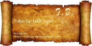 Tuboly Dénes névjegykártya