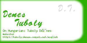 denes tuboly business card